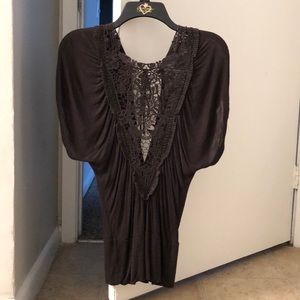 Brown lace top